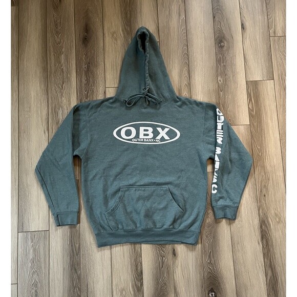 Outer Banks Authentic Womens Hooded Sweatshirt Size M Teal Fleece Lined Pullover - Picture 1 of 8